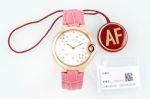 AF Factory Ballon Bleu De Cartier 33mm Swiss Quartz Movement Pink Leather Strap imported cartier cufflinks Watch